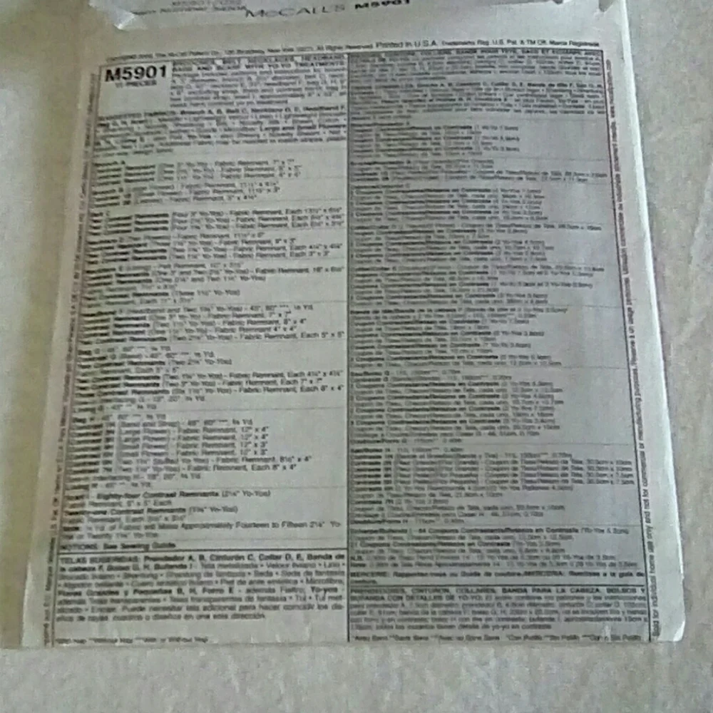 McCall's M5901 Yo-Yo treatments for accessories